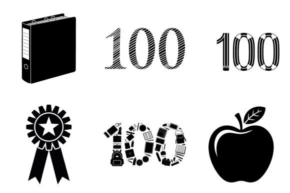 100 Days of School Silhouette SVG Bundle: A Versatile Tool for Creative and Educational Workflows