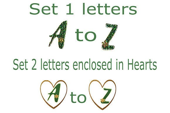 2 Sets of Green Letters a to Z: Elevate Your Creative Projects with Versatile, High-Resolution Design Elements