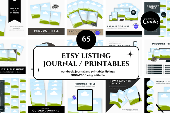65 Journal and Printables Canva Mockup: A Must-Have for Digital Creators
