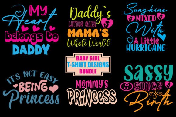 Baby Girl T-shirt Designs Bundle