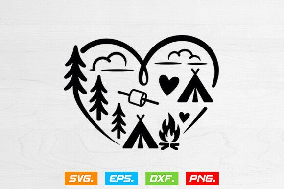 Camping Heart Svg, Love to Camp Svg: A Versatile Digital Asset for Creatives and Businesses