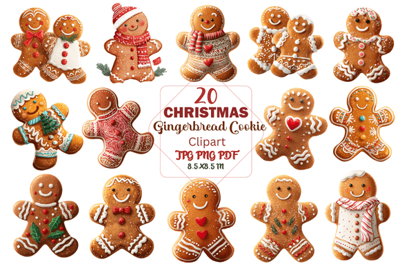 Christmas Gingerbread Cookie Clipart