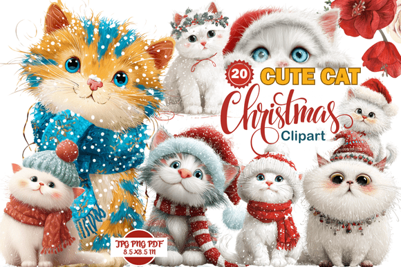 Cute Cat Christmas Clipart: A Versatile Resource for Creative Projects
