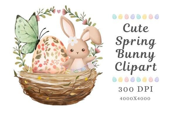 Cute Spring Bunny Clipart for Creative Projects