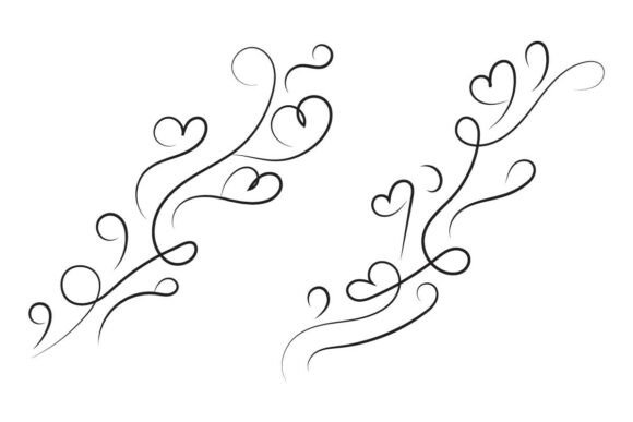Decorative Heart Swirls Flourish Ornate