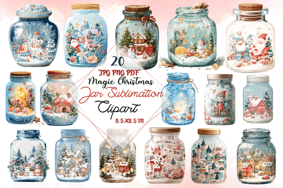 Enhance Your Creative Projects with Magic Christmas Jar Sublimation Clipart