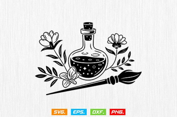 Floral Potion Bottle SVG: Creative Design Solutions