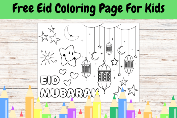 Free Eid Coloring Page for Kids