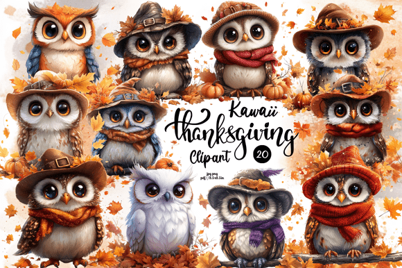 Kawaii Thanksgiving Clipart: A Unique Addition to Your Creative Projects