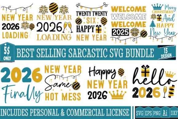 New Year 2026 SVG Bundle