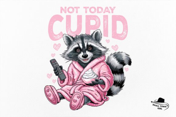 Not Today Cupid Raccoon Funny Valentine