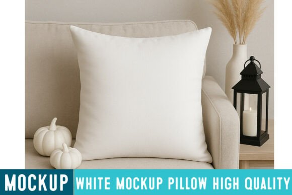 Premium White Pillow Mockup for Home
