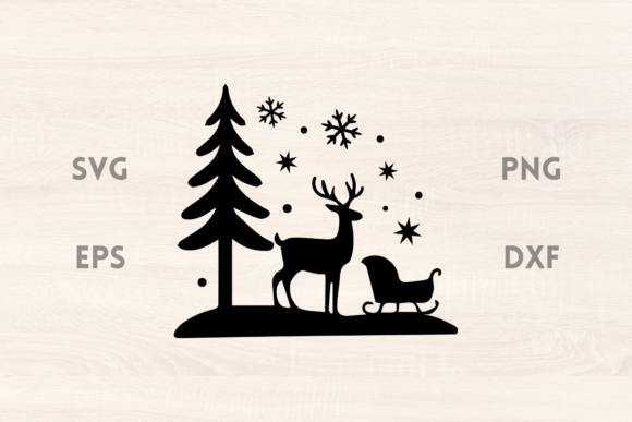 Reindeer Sleigh Tree Scene SVG: A Versatile Holiday Design for Creative Professionals