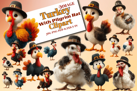 Turkey with Pilgrim Hat Clipart: A Versatile Resource for Creative Projects
