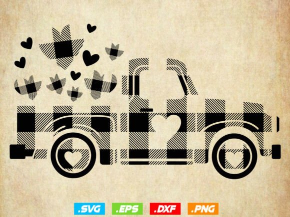VALENTINE S DAY TRUCK Svg, Buffalo Plaid: A Unique Fusion for Creative Expression