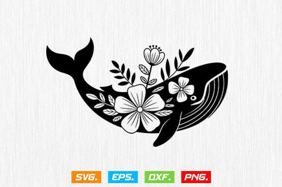 Whale SVG File, Whale Floral SVG: A Versatile Digital Design Resource