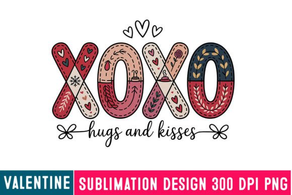 Xoxo Hugs and Kisses Sublimation Png